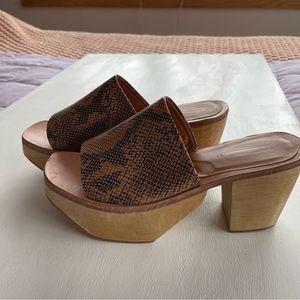 Rachel Comey Leather Wood Platform Heels